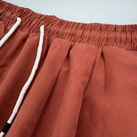 Mens Shorts Size XL Casual Rust Color Pockets Elastic Waist Drawstring - Picture 5 of 9